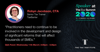 Robyn Jacobson outlines the key tax changes impact SMEs in 2020.
